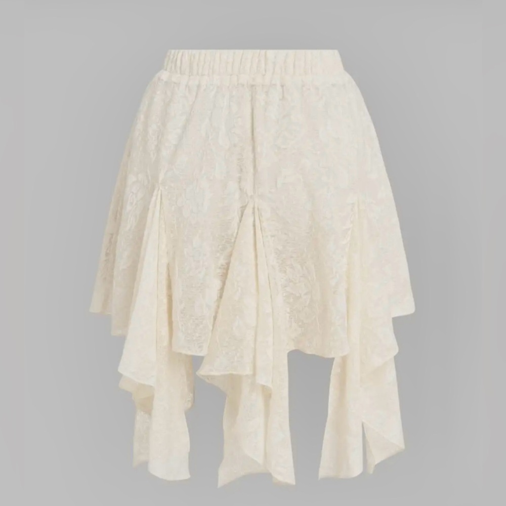 Cider Cream Asymmetrical Lace Mini Skirt New With Tags  Size XS